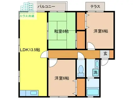 セジュール久山台(3LDK/1階)の間取り写真