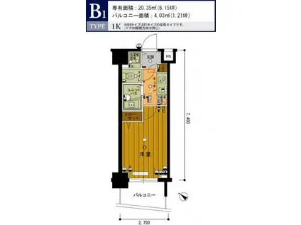 スカイコート池袋第7(1K/3階)の間取り写真