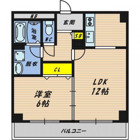 アンプルールフェール今津(1LDK/1階)の間取り写真