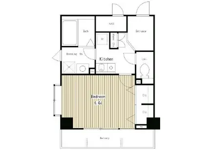カーサルシア(1K/4階)の間取り写真