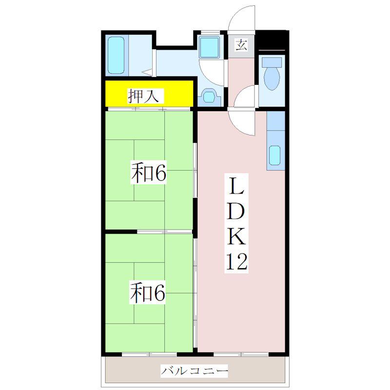 サンハイツ新栄(2LDK/7階)の間取り写真