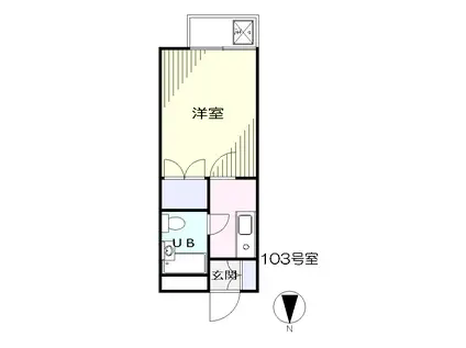 ロイヤルヒルズ八王子2(1K/2階)の間取り写真