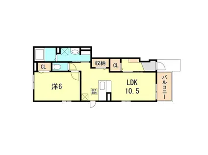 エスポワール山の街Ⅰ(1LDK/1階)の間取り写真