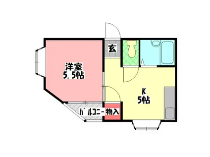 エクセル古川橋(1DK/3階)の間取り写真