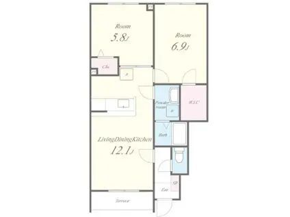 ステラ コートI(2LDK/1階)の間取り写真