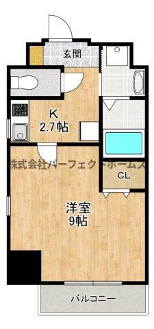 アライブ町楠葉(1K/4階)の間取り写真