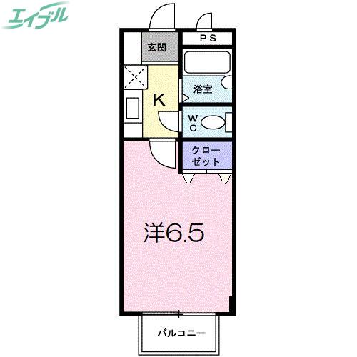 サンフラワー青江(1K/2階)の間取り写真