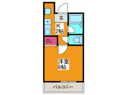 AXAS-WILL(1K/1階)の間取り写真