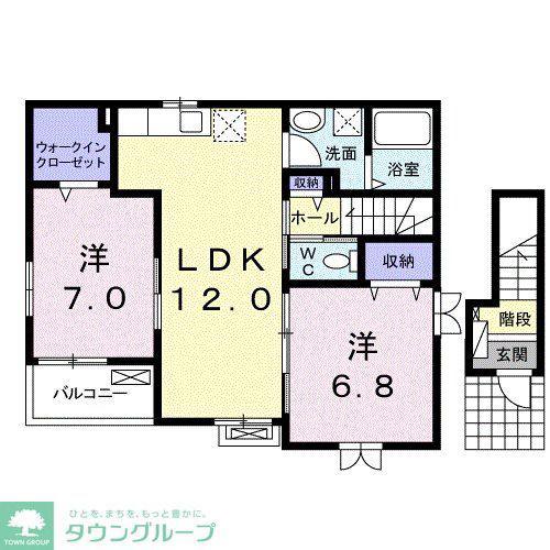 アプリコット(2LDK/2階)の間取り写真