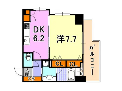 KAISEI神戸海岸通第2(1DK/9階)の間取り写真