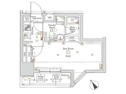 グラントゥルース田端(1K/2階)の間取り写真