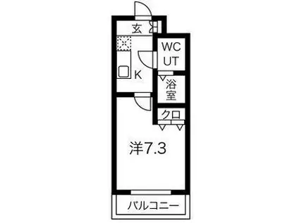 アリビオ千里豊津(1K/8階)の間取り写真