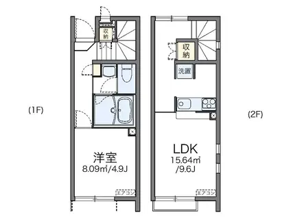 レオネクストコクメイハイツA(1LDK/1階)の間取り写真