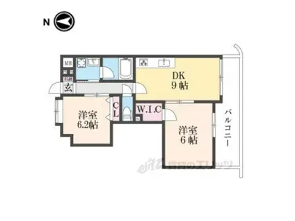 センチュリーアスカX(2DK/3階)の間取り写真