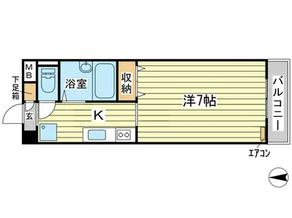 フレール山手(1K/4階)の間取り写真