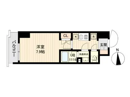 ストーリア三田(1K/10階)の間取り写真