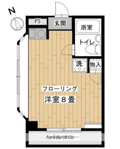 アヴェニール鵠沼(1K/2階)の間取り写真