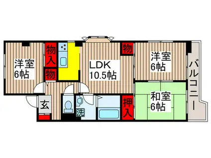 タウンコート丸義(3LDK/2階)の間取り写真