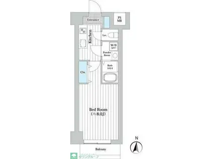 MO・AI川崎西口(1K/7階)の間取り写真