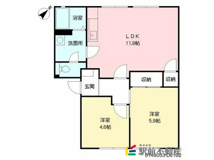 レ・シャルマントメゾン(2LDK/1階)の間取り写真