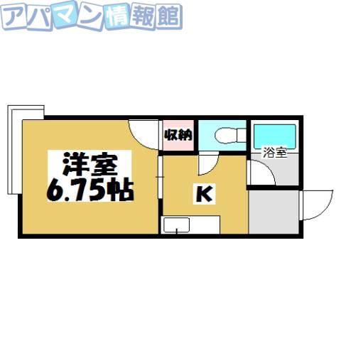 ツインハウスB(1K/2階)の間取り写真