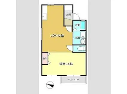 マンションギュゼールII(1LDK/2階)の間取り写真