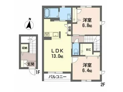 クオーレ(2LDK/2階)の間取り写真