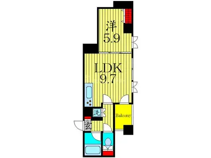 南大塚サンテ水野(1LDK/2階)の間取り写真