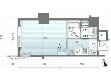 レジディア銀座東(1K/5階)の間取り写真