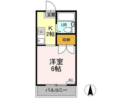 ジュネス昭島(1K/1階)の間取り写真