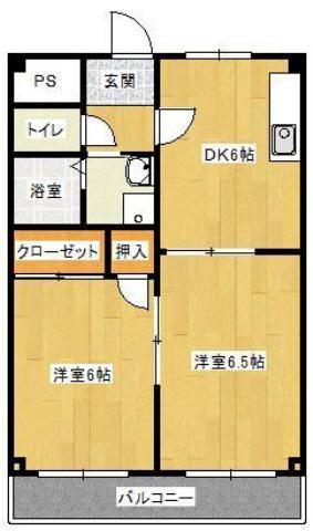 ブルーメゾン青島(2DK/3階)の間取り写真