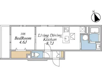 ウィンドテラス津田沼II(1LDK/1階)の間取り写真