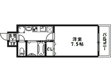 梅田エクセルハイツ(1K/3階)の間取り写真
