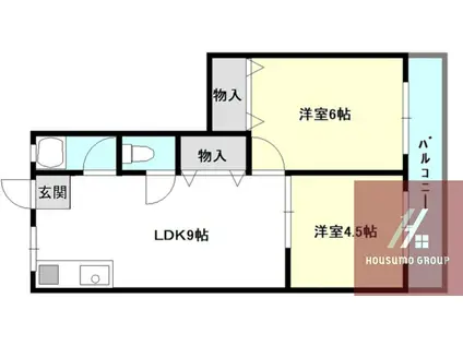 タカイレジデンス(2DK/5階)の間取り写真