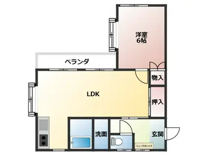 ハイツYAMAGATA(1LDK/2階)の間取り写真