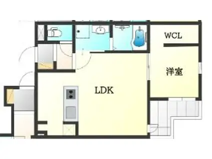 MACHIMOKU KUZUHA(1LDK/3階)の間取り写真