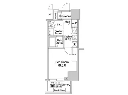 コンフォリア麻布イースト(1K/9階)の間取り写真