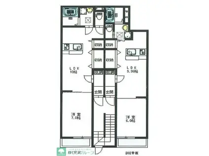 AK XXII(1LDK/2階)の間取り写真