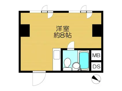 ロータリー大和(ワンルーム/10階)の間取り写真