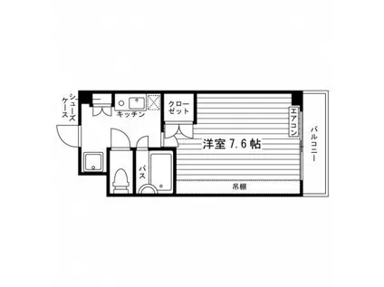 S-FORT室見(1K/2階)の間取り写真