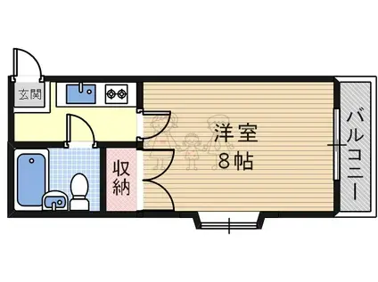 カツタビルディング5号館(1K/4階)の間取り写真