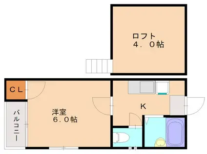 ヴィラ・セラヴィ(1K/2階)の間取り写真