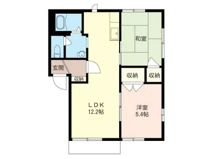 サンハイツ日向A(2LDK/1階)の間取り写真