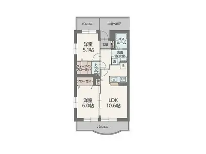 ブルーローズ(2LDK/1階)の間取り写真