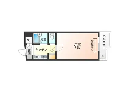 アンビエンテ泉町(1K/2階)の間取り写真