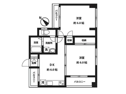 マ・メゾン町田(2DK/1階)の間取り写真