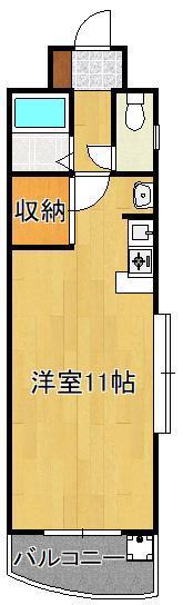 けやき通内山(ワンルーム/6階)の間取り写真