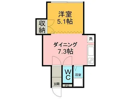 RIZAハウス68(1DK/1階)の間取り写真