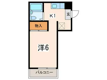 スターハイム(1K/2階)の間取り写真