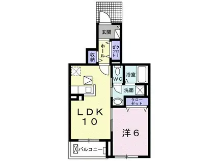 グランデ・フォルテ木ノ本(1LDK/1階)の間取り写真